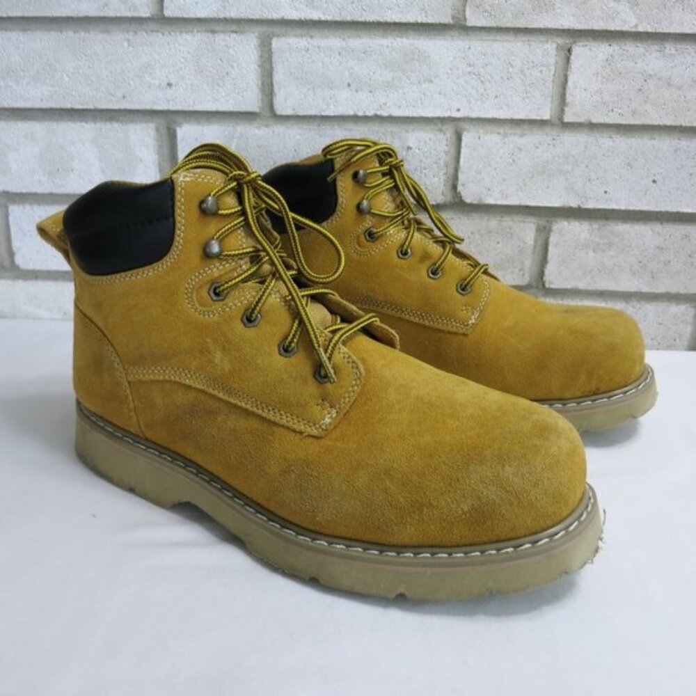 Brahma Boots Suede Leather Hiking Style Work Footwear Steel Toe Boot Shoes Sz 14